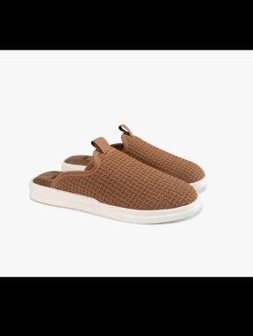 Lusso Cloud Mens Brown Pelli Comfort Padded Slide Slipper In Chestnut Waffle 10
